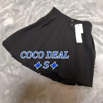 택 포함 COCO DEAL 블랙 플리츠 스커트 큐롯 팬츠 치마바지