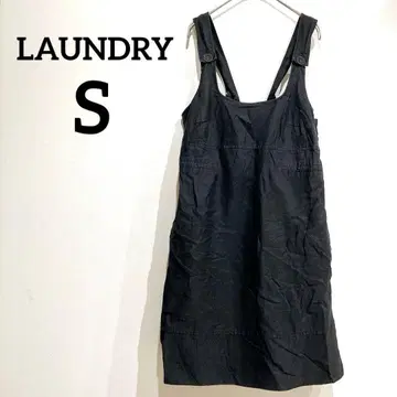 LAUNDRY [S] 블랙 스트랩 원피스 점퍼 스커트