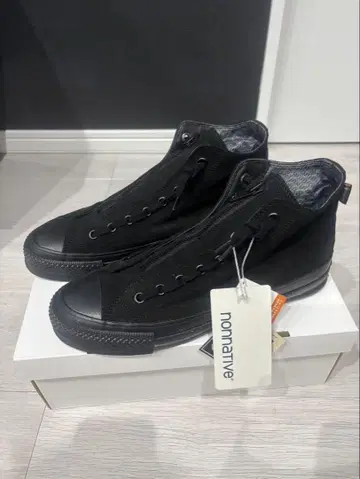 nonnative 블랙 하이컷 스니커즈