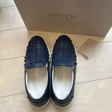 JIMMY CHOO 스터드 슬립온 네이비 사이즈 40