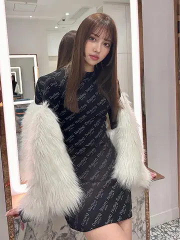 다리치 오블리크 타이트 미니 원피스