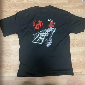 미착용 새상품! KORN 밴딩 티셔츠 남성용 L 사이즈 블랙