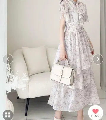MILY BILET 쉬폰 양류 무라 패턴 원피스 사이즈 L