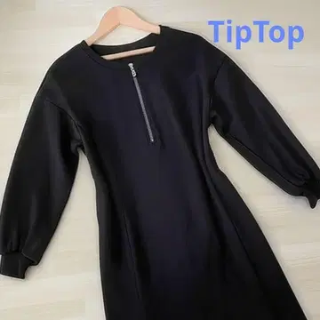 TipTop 블랙 원피스 긴팔 지퍼 새상품급 체형 커버 가을/겨울 여성용