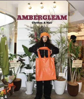 앰버글림 AMBERGLEAM 빅 가죽 토트백
