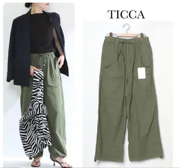 택 포함 미사용 TICCA 티카 카고 팬츠 워크 팬츠 카키