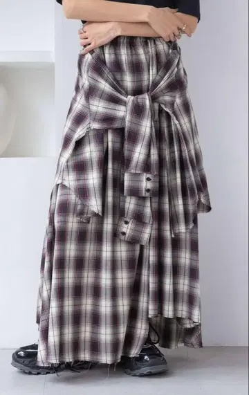 셔츠 같은 아지메 체크 롱 스커트 지나시스 미사용 새상품 이번 시즌 신상