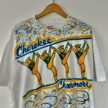 90s hanes 아트 티셔츠 핸드 페인트