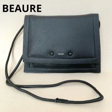 BEAURE 뷰레 카우 가죽 본딩 플랩 숄더백 블랙