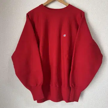 챔피온 리버스 위브 90s 눈이 있는 L 레드