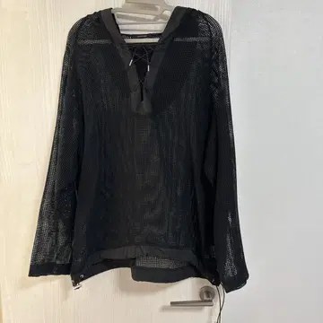 JEANASIS 메쉬 아노락 후디 블랙