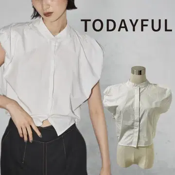 Todayful 퍼프 숄더 컴팩트 셔츠 화이트