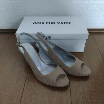 COULEUR VARIE. 베이지 웨지솔 샌들 23.5cm