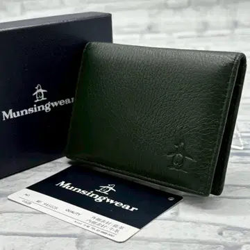 Munsingwear 가죽 카드 케이스 패스 케이스 다크 그린