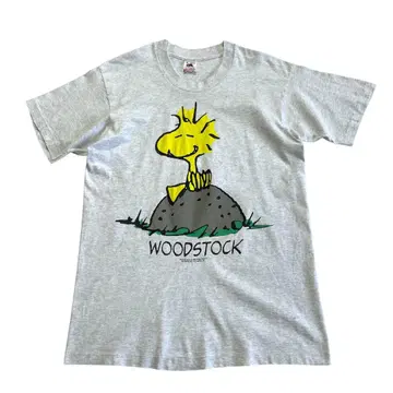 90s USA제 스누피 WOODSTOCK 티셔츠 M 마블링 그레이