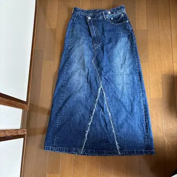 AZUL DENIM 크로스 허리 데님 스커트