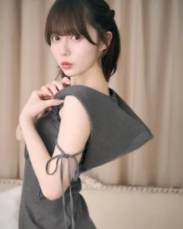 미셸 마카롱 후드 부착 오프숄더 메이드 원피스 free 사이즈