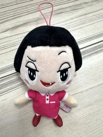 치코짱에게 혼나는 스트랩이 달린 봉제 인형 핑크 마스코트