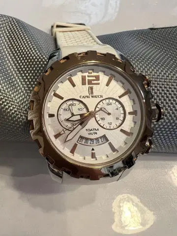 Capri Watch 316L 크로노그래프 손목시계 화이트/골드