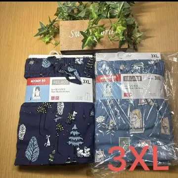 미사용 새상품 3XL 유니클로 무민 리라코 네이비&블루 스테테코
