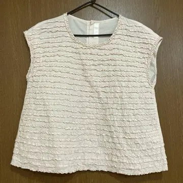 핑크하우스 면론 프릴 블라우스 핑크 빅
