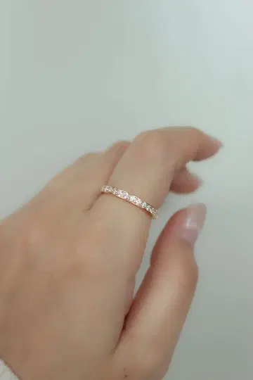ebine 13호 핑크 골드 2mm 풀 이터니티 링