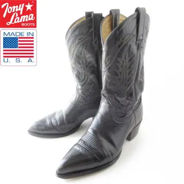 USA제 Tony Lama 올 블랙 웨스턴 부츠 검정 27.5cm