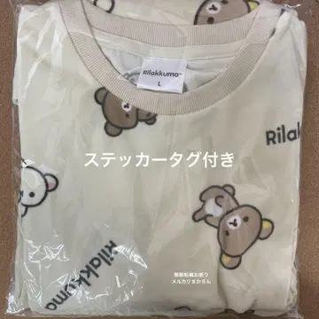리락쿠마 코리락쿠마 반팔 숏팬츠 상하의 세트 L 파일 원단 룸웨어