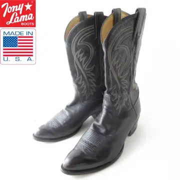 USA제 Tony Lama 토니 라마 웨스턴 부츠 블랙 12D 30cm