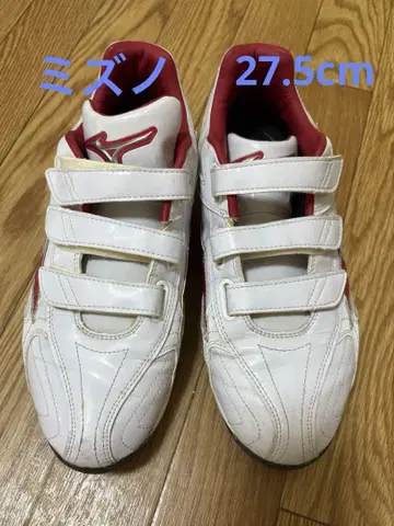 미즈노 야구 트레이닝 슈즈 업 슈즈 화이트/레드 27.5cm