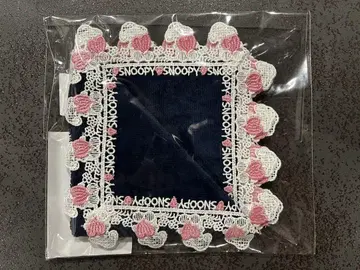 긴카자와 레이스 타월 손수건 스누피 하트 네이비 신상