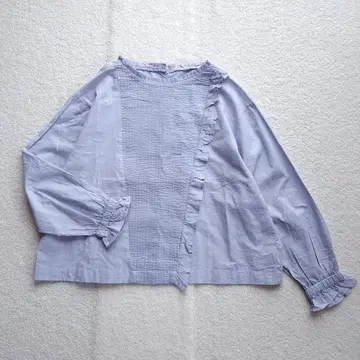 doux bleu 프릴 턱 블라우스 블루 F