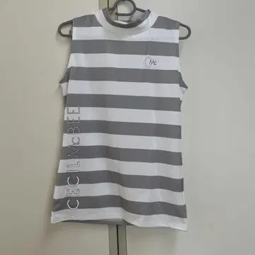 CECIL McBEE 스트라이프 슬리브리스 셔츠