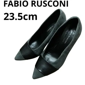 FABIO RUSCONI 23.5cm 가죽 스웨이드 콤비 펌프스 그레이