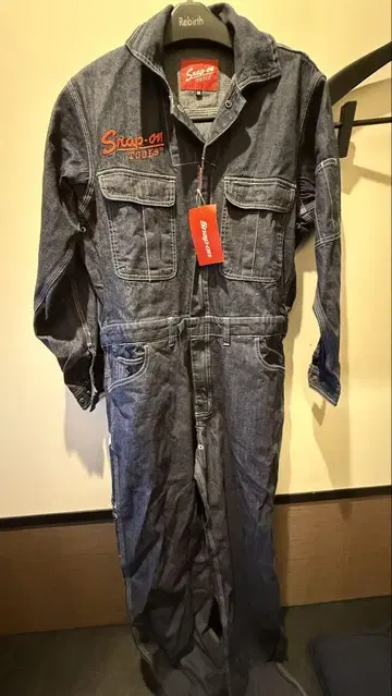 Snap-on 데님 오버롤 MECHANIC 자수