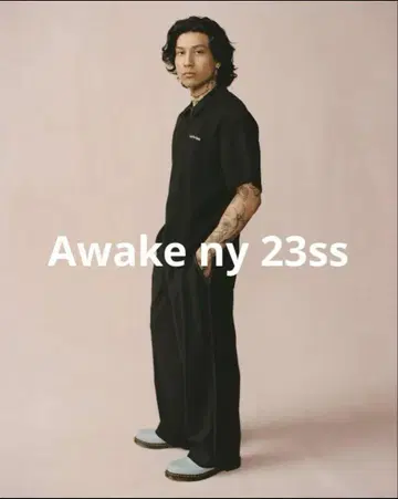 Awake ny 2023SS 로고 자수 피케 셔츠