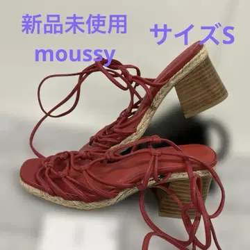 미사용 새상품 moussy 레이스업 샌들 S 레드 B2849