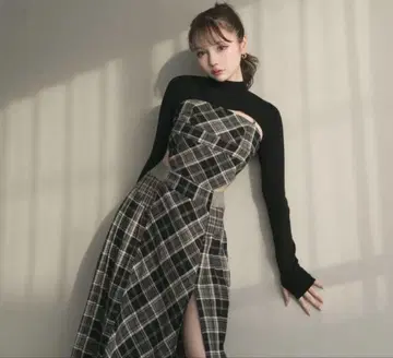 Andmary 벨 체크 드레스