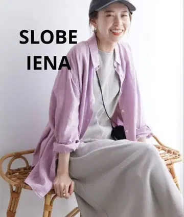 IENA 슬로브 이에나 오버 사이즈 린넨 셔츠 린넨 100% 퍼플