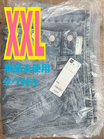 지유 로쿠 와이드 청바지 블루 2XL