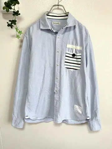 ciao indenture 데님 셔츠 라이트 블루 긴팔 L 캐주얼