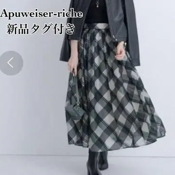 새상품 Apuweiser-riche 플로키 체크 플레어 스커트