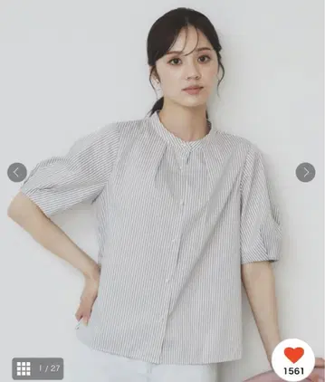 index 밴드 카라 턱 블라우스 사이즈 M