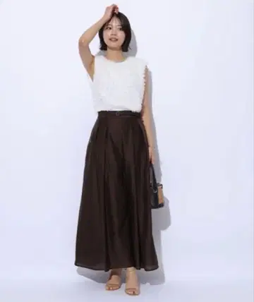 앱와이어 리셰 시어 와이드 팬츠 브라운