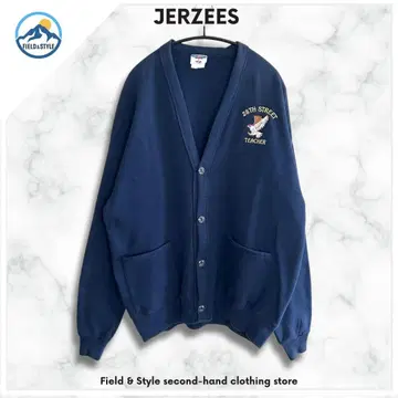JERZEES 28TH STREET TEACHER 가디건 네이비