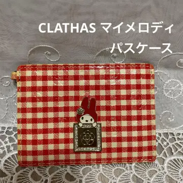 CLATHAS 마이멜로디 레드 체크 패스 케이스