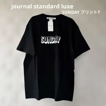 journal standard luxe SUNDAY 프린트 T 블랙
