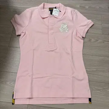 랄프 로렌 럭비 핑크 자수 폴로 셔츠 반팔 S