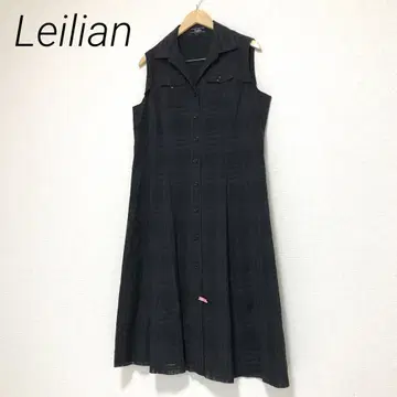 Leilian 레리안 슬리브리스 원피스 플레어 원피스 프론트 오픈