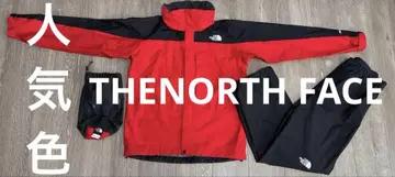 THE NORTH FACE 레드 블랙 마운틴 후드티 상하의 세트 S